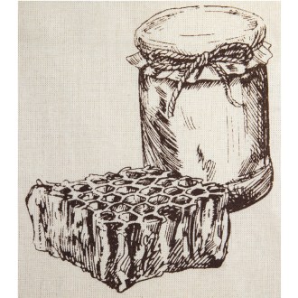 Vrecko na pohár medu ApiSina s motívom "med"