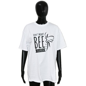 Včelárske tričko ApiSina Bee happy, biele