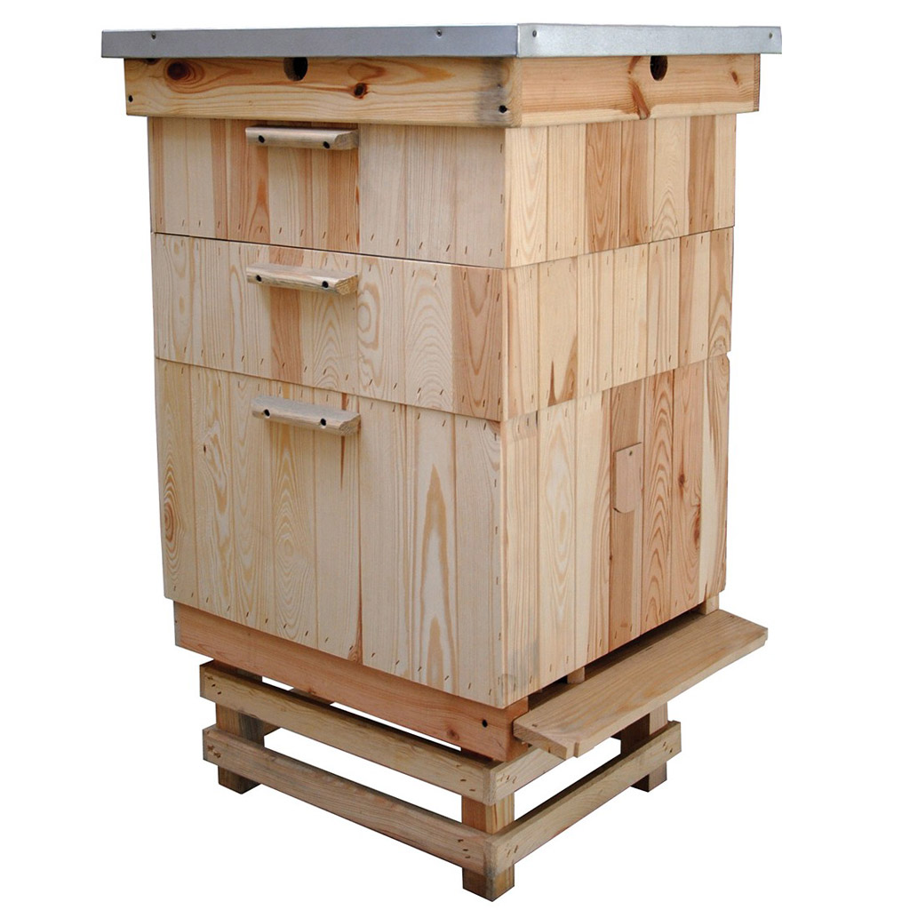 Úľ Dadant Blatt 1x300, 2x145 – drevený, zateplený, s rámikmi - na 10 rámikov